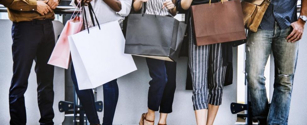 shopping-bags-and-a-group-of-multiethnic-shoppers